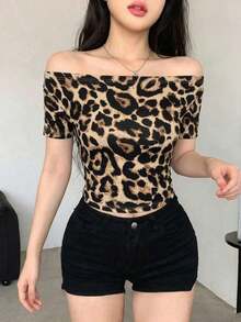 Chaqueta corta casual de verano de unicolor, de cuello redondo, de manga larga y con abertura frontal, ajustada para mujer - Marrón 9 - Ver 4