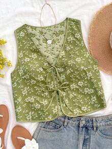 Camiseta de tirantes con textura informal para mujer - Multicolor 2 - Ver 1
