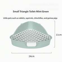 1pc Triangular Pet Litter Training Tray - Designed For Small Animals (Rabbits, Guinea Pigs, Hamsters); Features Splash-Proof Edges, Detachable For Easy Cleaning, And Space-Saving. Pet Cleaning Supplies - A - View 3