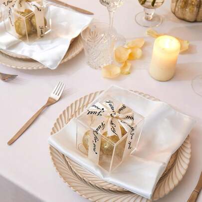 1/2/6pcs Minimalist Satin Solid Color Fabric Placemats, Suitable For Kitchen, Living Room, Festivals, Weddings