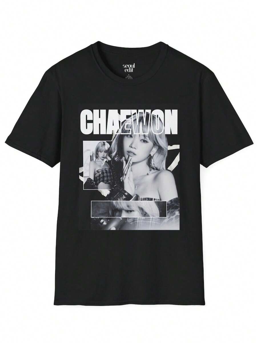 Camiseta unisex, KimChaewonLESSERAFIMGráficoCamisetaKpopVentiladorMercancíaNegroÍdoloCamiseta, ropademujerblusasparadamacasualescamisasdemujerblusablusasparamujercamisas, GráficasimpresoAmigable con la piel, estilo de los 90Retro, Ropa Urbana, De ModacasualCamisetas, GráficasimpresoAmigable con la piel, estilo de los 90Retro, Ropa Urbana, De Modacasualcamisetas - Negro - Ver 1