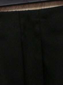 Elegant A-Line Pleated Skirt For Plus-Size Women - 黑色 - 查看 4