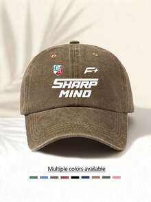 1顶水洗棒球帽，印有“SHARP MIND”字母图案，复古美式简约休闲百搭时尚，高品质装饰配饰，适合所有季节，男女皆宜，户外活动必备时尚单品 - 水洗帽 - 查看 8