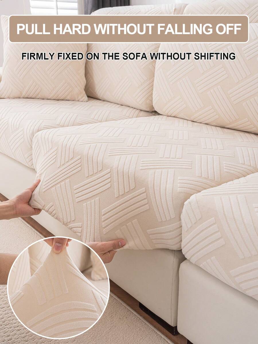 1 tấm bọc ghế sofa lưới xoay co giãn, bộ sản phẩm đa năng, bọc ghế sofa đa năng dùng được cả bốn mùa, chống mèo cào, thích hợp bảo vệ ghế sofa phòng khách hình chữ L và ghế sofa 1, 2, 3, 4 chỗ ngồi. - Màu be Bella - Xem 1