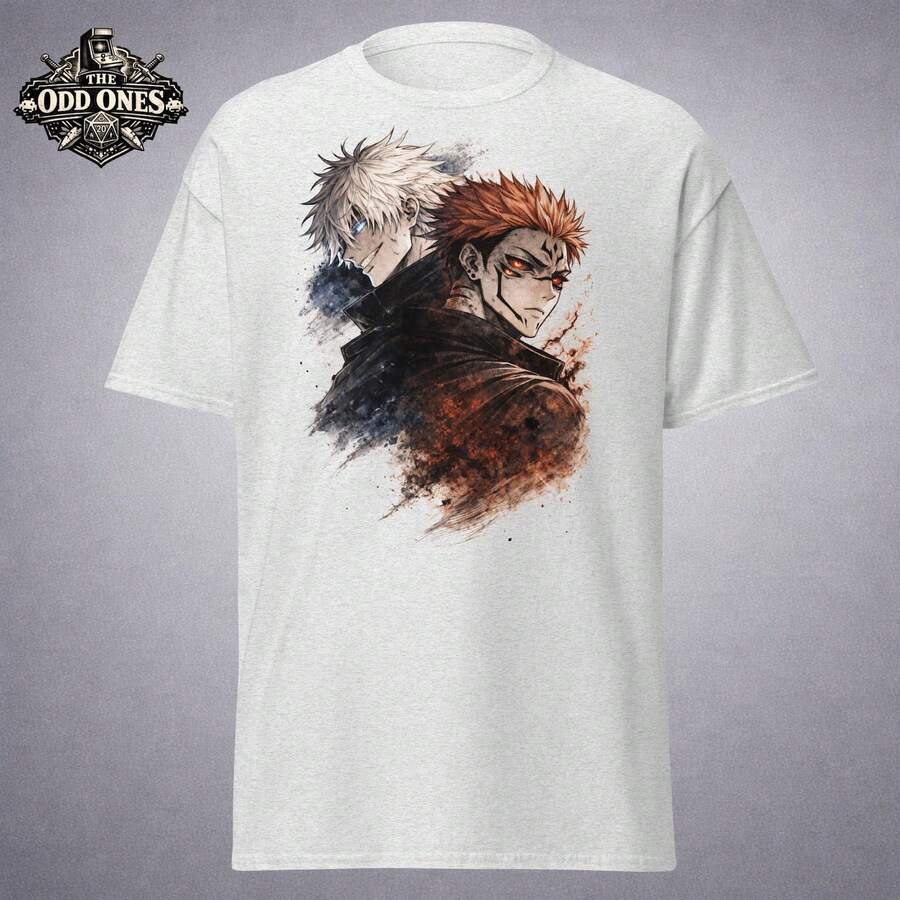 Dark D1em1on Anime Vintage T-Shirt With T1EE Manga Rival Duo Print Japanese Streetwear UniS1ex T-Shirt Gift For Anime Fans220g Cla-Ssic Cotton T-Shirt - UniS-Ex - The Shirt You A-Lways NeededSuitable For All People, Whether WoM-En Or M-Enhigh-Quality Durable Fabric Suitable For All Seans,Ft To The Touch But Built To LastBreathabletops WoM.En Fall OutfiT.S For WoM.En VaC.Ation OutfiT.S WoM.En Easter, St. Patrick's Day Costume - 白色 - 查看 1