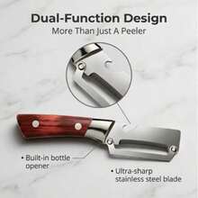 1pc Stainless Steel Vegetable Peeler With Wooden Handle, Forged Stainless Steel Blade, Ergonomic Non-Slip Wooden Grip, Versatile For Peeling And Slicing Fruits And Vegetables, Suitable For Home Cooking And Professional Chefs, Random Color - Multicolor - View 6