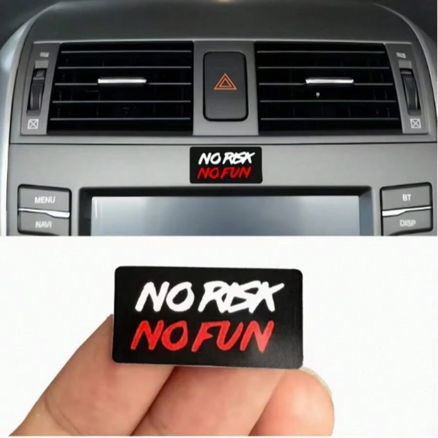 2 miếng dán xe hơi "KHÔNG RỦI RO KHÔNG VUI", chất liệu vinyl, phù hợp với mọi loại xe. - A - Xem 1