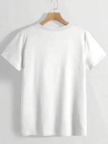 Women's Cotton T-Shirt With Round Neck And Stacked Stone Print, Casual, Minimalist Style, Inspired By Zen Yoga, Short Sleeve, Calming Aesthetic, Neutral Style, Loose Fit, Basic And Impactful | By LAIDBACK - 白色 - 查看 2