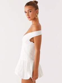 Women Bodycon Dresses Summer Off Shoulder Dress for Party Vacation - Blanco - Ver 5