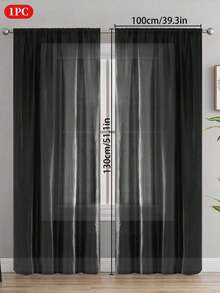 1pc Solid Color Semi-Blackout Curtain, Rod Pocket Design Room Divider Curtain, Suitable For Living Room, Bedroom, Wedding, Party Backdrop Decoration, 70gsm - Multicolor - View 61