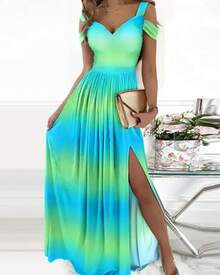 Women Midi Dresses - Tie-dyeing - View 4