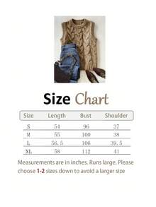 Women's Casual Solid Color Crew Neck Sleeveless Knit Tank Top, Spring/Autumn - Khaki - View 3