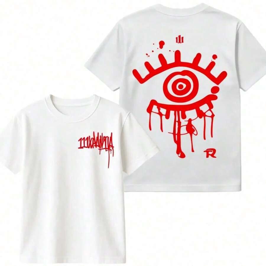 Camiseta 2026 Album 111XPANTIA Fuerza Regida, Estilo Grunge Hip Hop, Unisex, Streetwear, Casual, Manga Corta, Algodón Orgánico, Cuello Redondo, Ajuste Universal para Hombres y Mujeres DNUA - Blanco - Ver 1