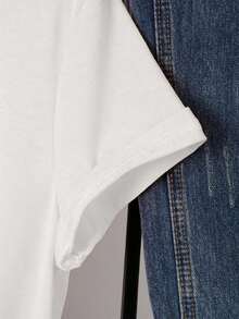 Women's Casual T-Shirt, White, Round Neck And Short Sleeve, With Colorful Giraffe Art Print, Loose Fit, Breathable And Comfortable, Suitable For Casual Daily Wear, Commuting And Outings, Versatile And Stylish, Can Be Worn As A Base Layer Or Alone, Made Of 100% Cotton, Durable - 白色 - 查看 5