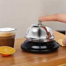 Campana de servicio de metal, adecuada para restaurante, hotel, oficina, entrenamiento de mascotas, cocina, bar, aula, conteo de juegos - A - Ver 2