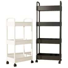 1pc Multi-Function Mobile Storage Rack Cart, Suitable For Living Room, Kitchen, Bedroom, Bathroom, Can Store Snacks, Books, Etc. - White - View 5