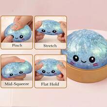 Dumpling Squishy Toy With Steamer Box, Blue Flash Glitter Slow Rising Fidget Squishies, Sensory Toys For Classroom, Stress Relief Anxiety Fidgets For Adults Kids, Kawaii Food Shaped Collectible Squishies, Party Favors, Soft Pinch Gift, Blue Flash - 藍色的光澤 - 查看 3