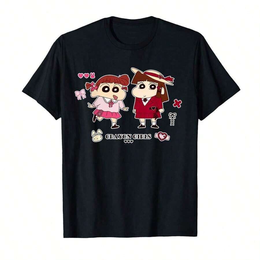 Crayon Girls Short Sleeve T-Shirt - 黑色 - 查看 1