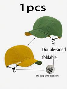 1pc Double-Sided Quick-Dry Baseball Cap, Soft Brim Thin Breathable Outdoor Sports Unisex Sun Hat - A - View 11
