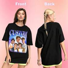 LucBuy Camisetas Personalizadas de Rap Pirata, Sudadera Extragrande con Texto y Fotos de Caras Retro Personalizadas, Cara Gráfica Cuello Redondo Casual Hombro Caído Sudaderas con Capucha Regalos - Estilo 8 - Ver 6