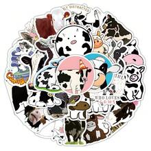 60pcs Spotted Cow Stickers, Cute Animal High-Quality Creative Decorative Stickers For Scrapbooking, Planner, Desktop School Supplies - A - View 2
