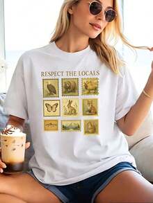 Camiseta de Parque Nacional, Camiseta "Respeta a los Habitantes Locales", Camiseta de Camping, Regalo para Amantes del Camping, Camiseta de Animales Salvajes, Camiseta de Mujer con Diseño de Naturaleza, Camiseta Casual de Algodón con Cuello Redondo para Primavera y Verano, Súper Suave, Camiseta Transpirable de Verano - Regalo Perfecto para Pascua, Día de San Patricio, Día de San Valentín, Día de la Madre para Mamá, Parejas, Familiares y Amigos. - 3-blanco - Ver 2