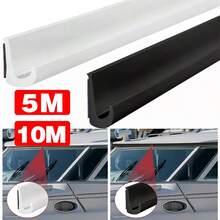 5/10m RV Rain Gutter PVC Rain Gutter Self Adhesive J Shape White Black - A - View 4