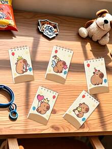 10pcs Capybara Spiral Notebooks, Capybara Office Supplies, Soft Leather, Cartoon Pattern Design, Animal Theme Style, Suitable For Cartoon Theme Diaries, Suitable For Students And Office Use, Work, School, Writing, School Supplies, Back To School Season - Multicolor - View 6