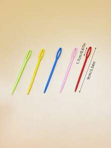 5pcs Or 50pcs Plastic Knitted Darning Needles, 3 Sizes Available, Random Color Large Eye Tip Yarn Needles, Beginner & Student Friendly Sewing Supplies For Knitting, Fabric Repair, Crochet Finishing - Plastic Needles - View 13