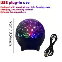 Creative Star & Moon Children's Night Light, 7-Color Starry Sky Projector Lamp, Romantic Starry Bedroom Atmosphere Light, Suitable For Bedroom, Birthday Party Decor - A - View 6