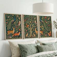 3 tấm tranh in treo tường William Morris Cây Đời, poster tranh vẽ thực vật, tranh vẽ động vật trang trí, tranh treo tường phong cách vintage, tác phẩm nghệ thuật treo tường, trang trí tường phòng khách, không khung - Hoạt hình - Xem 5