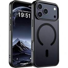 Magnetic Wireless Charge Case Compatible With IPhone 17 E 16 15 14 13 12 11 17 Pro Max 15 Plus Translucent Matte Back Cover - Black - View 9