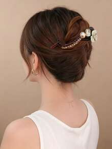 topshiny Kẹp tóc hoa đính đá lấp lánh, kẹp tóc hình quả chuối thanh lịch, đa năng, phù hợp cho sử dụng hàng ngày, du lịch, tiệc sinh nhật, lễ hội, dành cho phụ nữ. - Nhiều màu - Xem 5