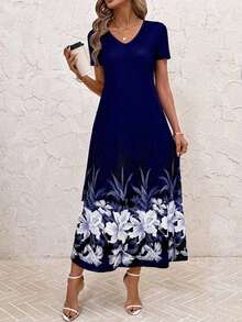 Vestido unicolor con bolsillo oculto escote V - Multicolor - Ver 6