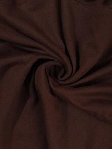 Mono de verano de unicolor minimalista y elegante con pliegues para mujer de talla pequeña - Café integral - Ver 9
