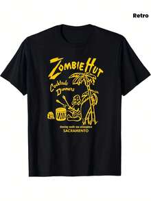 Camiseta unisex de manga corta, para hombreZombiSombreroIITikiBarGráficoCamiseta-RetroAños 80/90InspiradoZombi&TikiBarDiseñoconPalmaÁrboles,Cocos&ZombiSombreroRotulación-180 g/m²Jugadores de peso pesadohombre, , , Dazymujer,romwehombres, bohochic,maestrasregalos,camisetaparaconjuntos de mujercon curvasparamu,y2k, - Negro - Ver 6