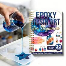 1 pieza Cuaderno de espiral de arte de resina epoxi A5, adecuado para registrar el proceso de creación artística, diario con cuentagotas, adecuado para principiantes, profesionales, artistas de resina y entusiastas - Resina epoxi 013 - Ver 1