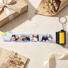Personalized Father's Day Photo Keychain, Customizable Father And Son, Great Father Keychain With Text, Record Cherished Photo Memories, Customizable Name Keychain, Film Roll Keychain, Mini Photo Album, Keychain - Father's Day Edition 1 - View 9
