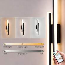wamblz 無線充電電池壁燈 北歐風磁吸式LED室內壁燈 可調光 附遙控器 適用臥室床頭、電視背景牆、牆面裝飾、書房、客廳、居家裝飾、節日禮物、樓梯照明 - 黑色 - 查看 3