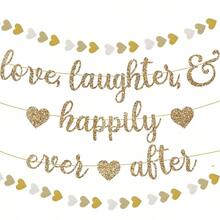 Soon To Be Mr & Mrs Banner, Suitable For Bridal Shower Decor, Pre-Wedding Gold Glitter Decoration, Bachelorette Party, Engagement Celebration - A - View 2