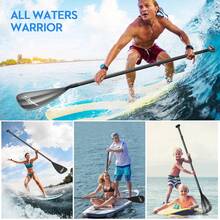 Remo de SUP FOWAWU de aluminio, remo de pie de 3 piezas, ajustable de 160 a 210 cm, remo muy ligero de 804 g para remo de pie, surf, navegación, piragüismo - Negro - Ver 7