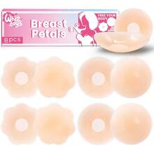 Reusable Silicone Nipple Covers Women,Small Strong Adhesive Pasties,Seamless Washable Breast Cakes - 8點 - 查看 1