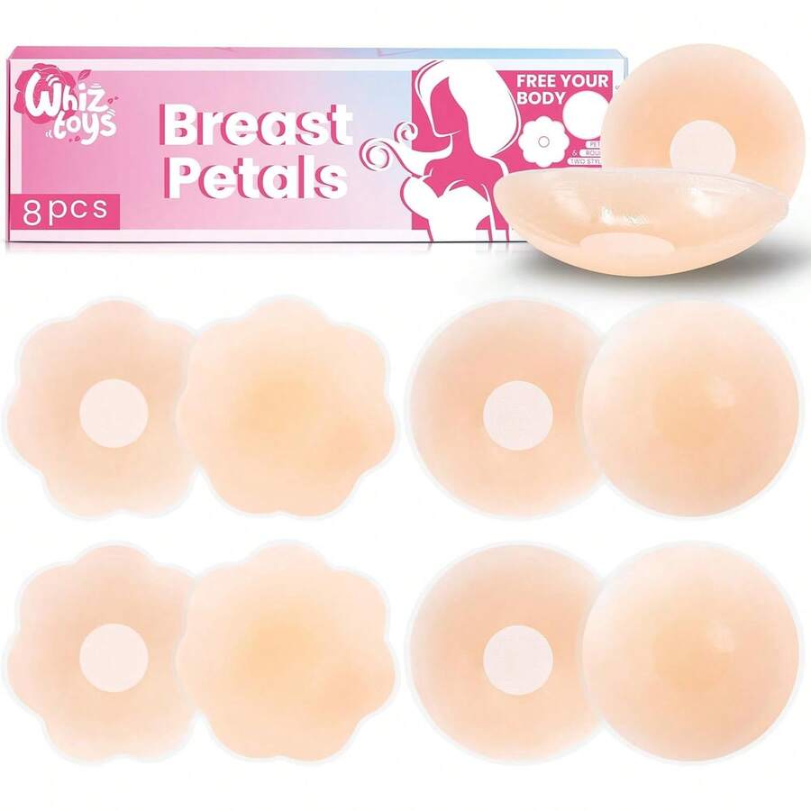 Reusable Silicone Nipple Covers Women,Small Strong Adhesive Pasties,Seamless Washable Breast Cakes - 8點 - 查看 1