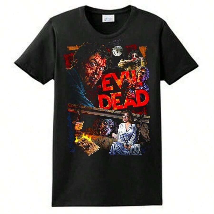 100% Cotton Ghostface T-Shirt, Horror Movie T-Shirt, Halloween 'Don't Hang' T-Shirt, Horror Movie Graphic T-Shirt, Horror S - 黑色7 - 查看 1