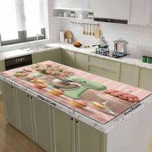 1 pieza Tapete de secado de platos, Tapete para máquina de café, Fondo a rayas rosa con decoración de pastel de color macaron, Patrón floral dulce Tapete absorbente de drenaje, Adecuado para mesa de comedor y cafetería, Almohadilla de drenaje multiusos, Regalo para el hogar, Decoración de escritorio - XYLSD-381 - Ver 14