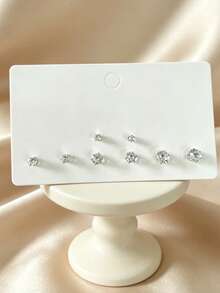 Bông tai đính đá Zirconia mạ vàng 14K, kiểu dáng unisex, chất liệu thép không gỉ mạ bạc/vàng, kích thước 3-4-5-6mm, phù hợp đeo hàng ngày. - Như thể hiện trong hình ảnh - Xem 9