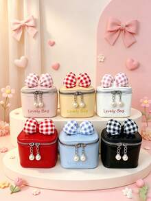 1pc This Stylish And Sweet Mini Bucket Bag With A Bow Is A Unique Design Suitable For Various Occasions. Versatile And Easy To Use, It'S Perfect For Outdoor Activities, Playtime, Commuting, And More, Making It A Perfect Gift For Teenagers. - Multicolor - View 2