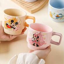 Disney Tazas apilables de cerámica de 400ml con diseño de Mickey y Minnie, tazas de café/té de alta calidad con coloridos esmaltes, juego de regalo creativo de té de la tarde para niñas - Multicolor - Ver 6