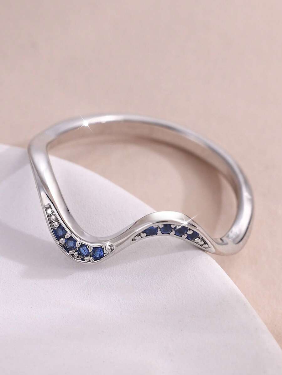 1 pieza Anillo con diseño de ola de moda, para uso diario