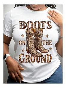 1 piezaMujeresRopaVaqueroBotasImprimirNegroCamisetaCamisas,BlancoSuperior,GráficoCamisetasMujeres,UnisexoInformalTripulaciónCuelloCamisetaLigero220 g/m²TejerTela,MáquinaLavableParaPrimavera/Verano/Otoño,HalloweenNavidadDía de San ValentínDía,IndependenciaDay-VintageCalleEstiloUnisexoSueltoAlgodónCortoMangaTripulaciónCuelloCamiseta 100% algodón puro - Blanco - Ver 7